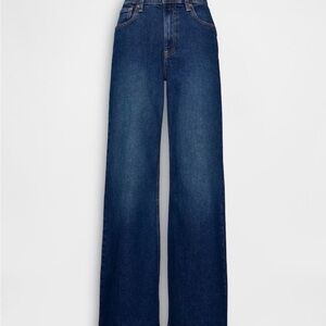 GAP Women's Wide-Leg Dark Indigo High Rise Stride Jeans